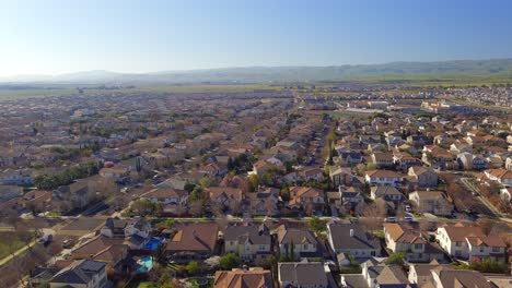 Luftaufnahme-Von-Häusern-In-Der-Gemeinde-Im-San-Joaquin-County