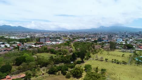 Aerial-drone-shot:-the-city-on-San-José-in-Costa-Rica