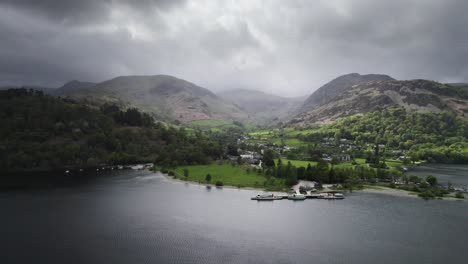 Drone-footage-of-Glenridding-in-the-English-Lake-District-with-Helvellyn-mountain-in-the-background