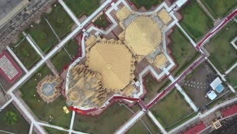 Aerial-circling-top-view-of-Somnath-mandir