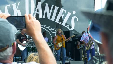 Musicians-performing-at-the-Jack-Daniels-Stage-during-French-Quarter-Fest-New-Orleans