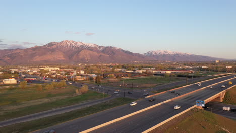 Interstate-15-going-through-Ogden-Utah,-USA
