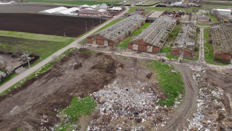 Aerial-View-Of-Trash-Near-The-Village---drone-shot