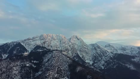Rocky-Mountain-Summit-And-Steep-Slopes-Of-Tatra-Mountain-In-Europe---aerial-shot