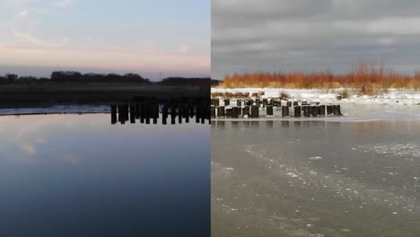 Eine-Woche-Unterschied-Im-Naturschutzgebiet-Creezepolder-In-Den-Niederlanden