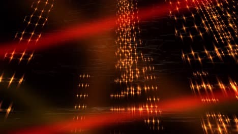 Looped-upward-glowing-dust-particles-motion-background-and-red-spot-light