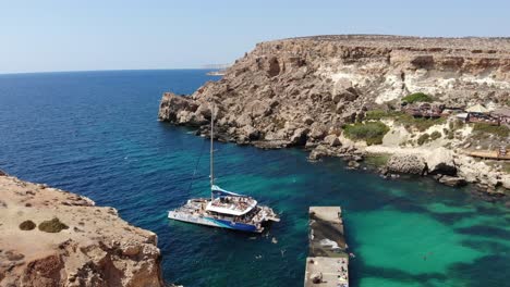 Natures-majestic-view-of-the-Anchor-Bay-from-Popeye-village-in-Malta