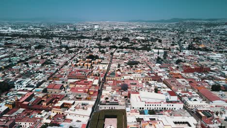 Aerial-view-of-Queretaro-main-plaza-in-Mexico
