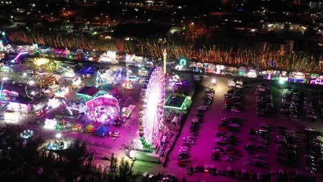 An-aerial-view-of-Santa's-Enchanted-Forest-and-parking-lot