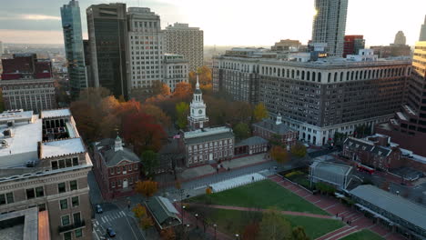 Aerial-of-Independence-Hall-in-Philadelphia