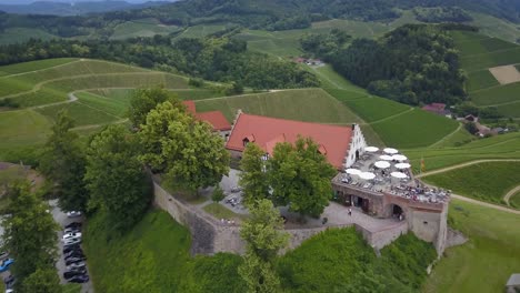 Weinverkostungsterrasse-Mit-Blick-Auf-Die-Umliegenden-Weinberge