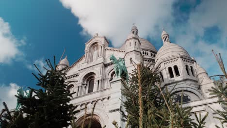 low-angle-tracking-shot-of-the-Sacre-Coeur-church