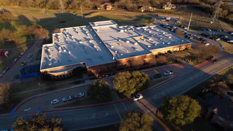 Aerial-footage-of-Mcauliffe-Elementary-School-in-Highland-Village-Texas