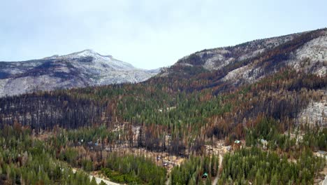 Bosque-De-Paisaje-Montañoso-En-California,-área-Del-Lago-Tahoe,-Vista-Aérea