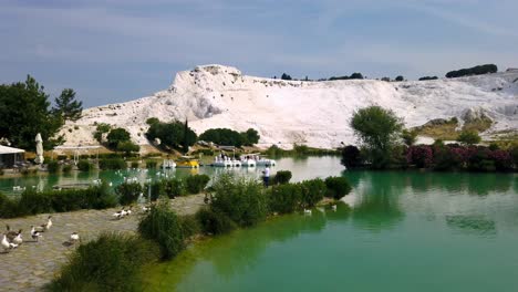 Pamukkale,-meaning-"cotton-castle"-in-Turkish,-is-a-natural-site-in-Denizli-in-southwestern-Turkey