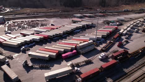 Containers-trucks-and-railway-at-Vancouver-shipping-terminal-in-Canada