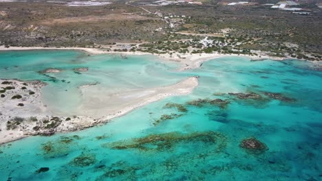Aerial-view-video-on-Elafonisi-sandy-beach-on-Crete