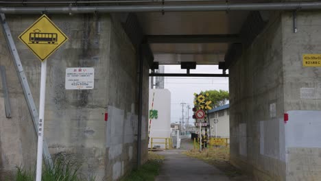 Train-crossing-Underpass-in-Rural-Shiga-Japan