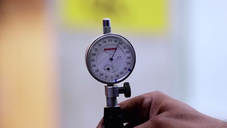 Close-up-shot-of-pressure-gauge-or-pressure-indicator-reading-zero-pressure-square-inch-in-offshore-oil-and-gas-refinery-process-operation-industry
