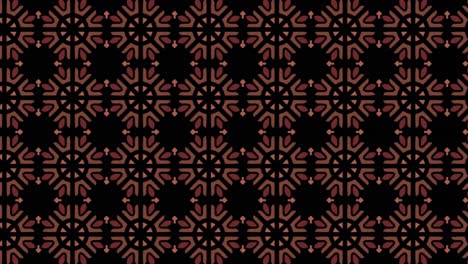 El-Colorido-Patrón-Geométrico-Repetido-De-Los-Mosaicos-Tiene-Principalmente-Tonos-De-Marrón,-Rosa-Oscuro-Y-Negro