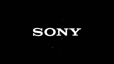 Illustrativer-Leitartikel-Des-Sony-Logos,-Das-Mit-Feuerfunken-Erscheint