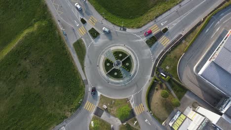 aerial-view-of-the-roundabout-drone-4k-switzerland