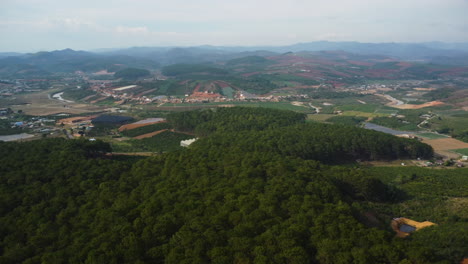 Aerial-panoramic-view-of-rural-tropical-landscape-of-Ta-Nang,-Vietnam