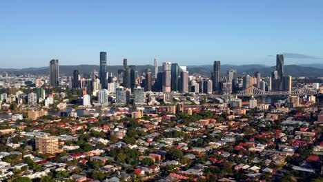 Skyline-Of-The-Brisbane-Central-Business-District-In-Queensland,-Australia