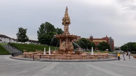 Doulton-Fountain-in-Glasgow-Green-Park-in-front-of-West-Brewery