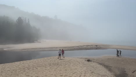 Very-Foggy-Beach-With-People-Walking-Miners-Beach-Munising-Michigan-Lake-Superior