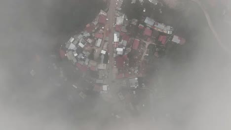 Aerial-fly-drone-view-of-San-Jose-del-Pacifico,-Oaxaca,-Mexico