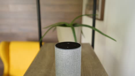 Smart-Home-Device-gets-activated-with-voice-command,-static