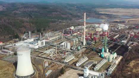 Drone-Aerial-View-of-Sokolovska-Uhelna,-Coal-Power-Plant,-Czech-Republic