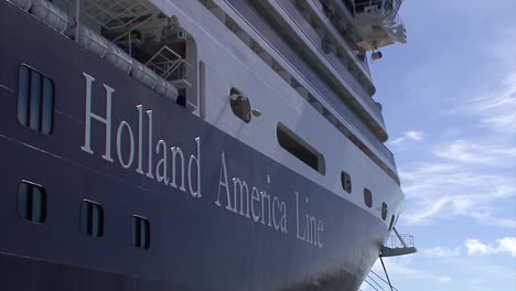 A-Holland-America-Line-cruise-ship-docked-at-Grand-Turk-island,-Turks-and-Caicos-Islands
