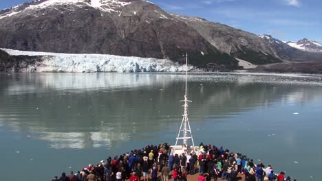 Margerie-Glacier-in-a-sunny-day-view-from-the-bow-of-a-cruise-ship-in-Alaska