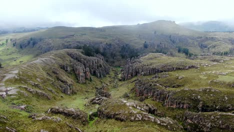 Panorama-Of-The-Stone-Forest-At-Santa-Apolonia-Hill-Inside-The-Cumbemayo-In-Peru