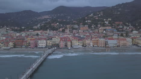 Alassio-city-town-by-the-Mediterranean-aerial-view-in-Liguria,-Italy