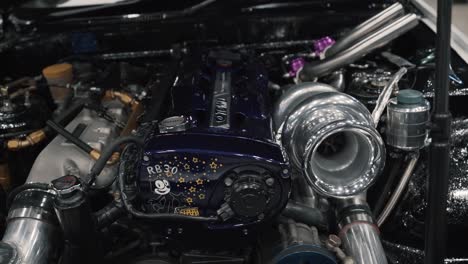 Arc-Shot-of-Modified-Nissan-R32-Skyline-GTR-Engine-at-Driven-Auto-Show