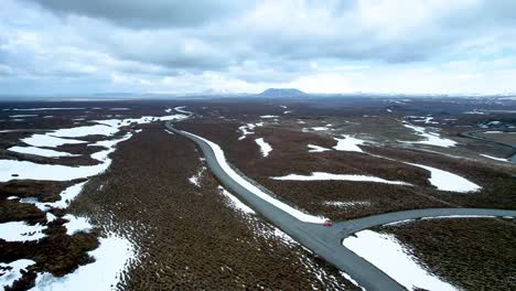 Carretera-De-Circunvalación-Del-Norte-De-Islandia-Carretera-ártica-Nevada-De-Tierras-Altas