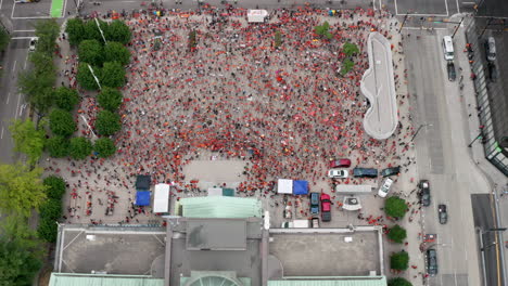 Drone-overhead-view-of-a-Cancel-Canada-Day-Protest-in-Vancouver-BC