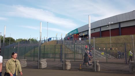 Wide-shot-of-Scotland-fans-behind-the-metal-fencing-at-Hampden-Park