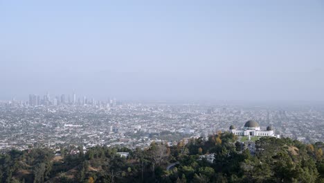 Griffith-Observatory-Park-Landscape-and-Los-Angeles,-California