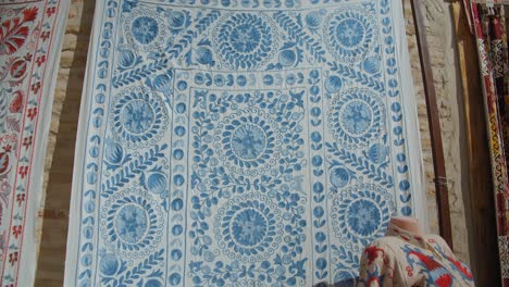 Bukhara,-Uzbekistan-Bright-National-Embroidery-Blue-Suzane-3-of-3-Silk-road-trade