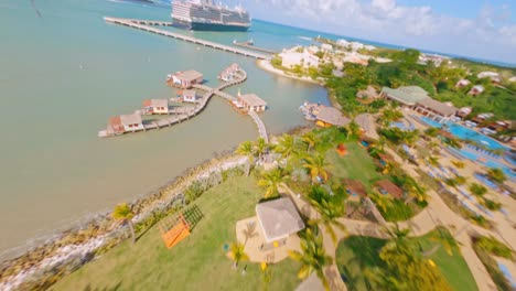 Fpv-flight-over-Amber-Cove-cruise-terminal-in-the-Puerto-Plata-Province-of-the-Dominican-Republic
