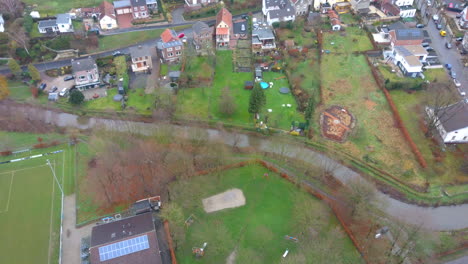 Serie-of-5-Drone-flight-in-winter-of-the-village-Schin-op-Geul-in-Limburg-The-Netherlands