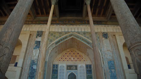 Bukhara-Uzbekistan-Bolo-Hauz-Mosque-built-in-1718-and-small-minaret