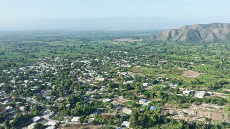 Panoramic-view-on-the-Municipality-of-Neiba-in-Dominican-Republic---aerial-drone-shot
