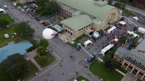 Aerial-drone-view-of-a-I-love-New-York-balloon-flying-over-in-NY-State-fairgrounds