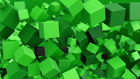 Modern-animation-of-dull-polished-green-and-grey-cubes-in-a-wavy-motion