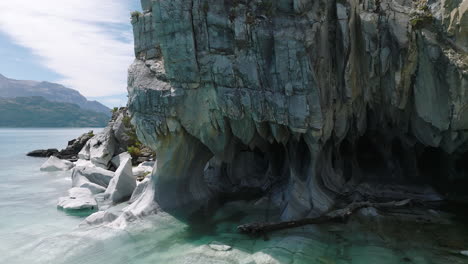 View-Of-Marble-Caves-On-General-Carrera-Lake,-Puerto-Rio-Tranquilo